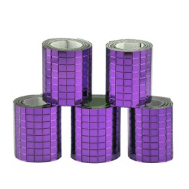 Yeehlmer - Azulejos de vidrio para discoteca, 2400 unidades, 5 x 5 mm, autoadhesivos, para decoración de manualidades, bola de discoteca, mini mosaicos para decoración de fiestas (morado)