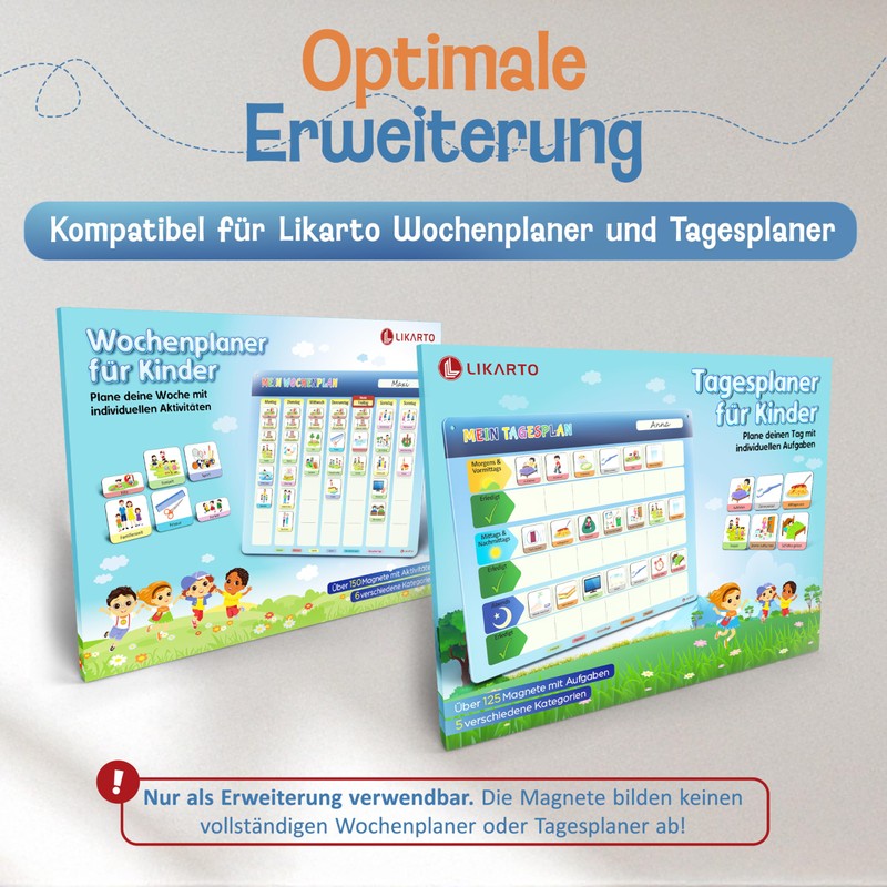 LIKARTO® Magnetic Expansion Set for Weekly Planner and Daily Planner,