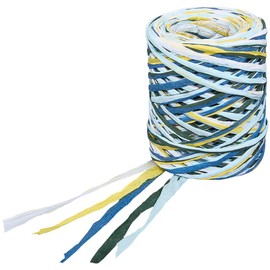 CRASPIRE Colored Paper String Raffia Yarn 262 Feet Ribbons Made from 100% Paper 5 Colored Paper for Gift Box Twine Wedding Packing Wrapping DIY Art Decoration Party Decor Craft Projects 1 Rolls 80M