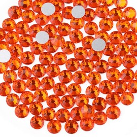 Beadsland 1440 pieces flat back rhinestones, nail crystals rhinestones for nails, orange, SS10 (2.7-2.8 mm)