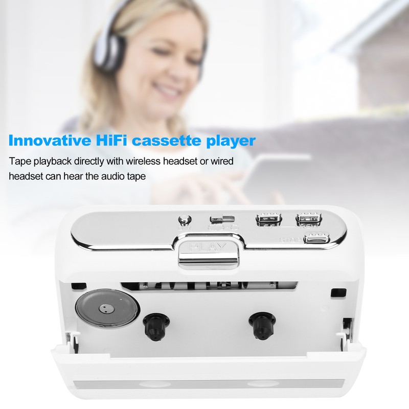 Portable Tape Player Bluetooth Cassette Player FM Radio with AutoReverse
