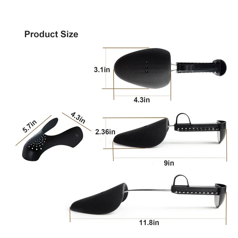 7 Pairs Plastic Shoe Stretchers for Men,Include 5 Pairs Adjustable