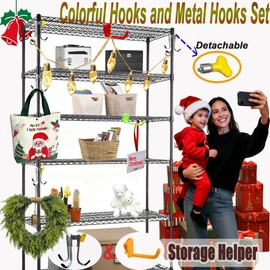 Crhexpva 20 Pack Wire Shelf Hooks, Hanging for Metal or Wire Shelves and Racks,Shelving Detachable Hangers Kitchen & Garage Storage,Easy Installation (Style A)