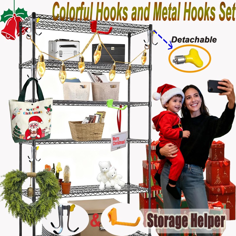 Crhexpva 20 Pack Wire Shelf Hooks, Hanging for Metal or