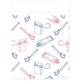 Brush Paste Floss Dental Giveaway Bags, 9" x 12", 100 Pack