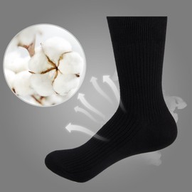 YUEDGE Women's Grey Breathable Cotton Socks Lightweight Basic Womens Socks Plain Classic School Dress Socks for Women Size 4-7, Multipack, 5 Pairs