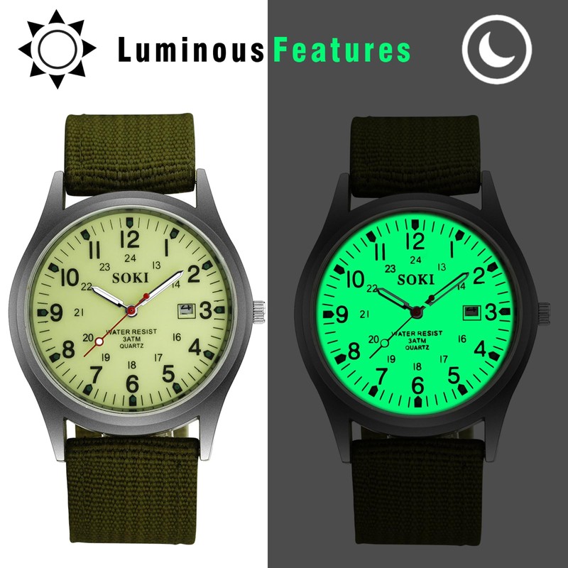 Men's Wristwatch, Water Resistant, Luminous: Arabic Numerals, Exquisite, Simulation, Military