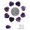 Amogeeli 10pcs Mini Healing Amethyst Crystal Heart Love Carved Pocket