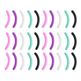 30pcs Eyelash Curler Refill Pads – Universal Silicone Rubber Replacement Pads for Eyelash Curlers with Clear Storage Box (Mixed Colors)