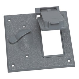Sigma Engineered Solutions 14344 2-Gang Toggle Switch/GFCI Combination Weatherproof Cover, Gray