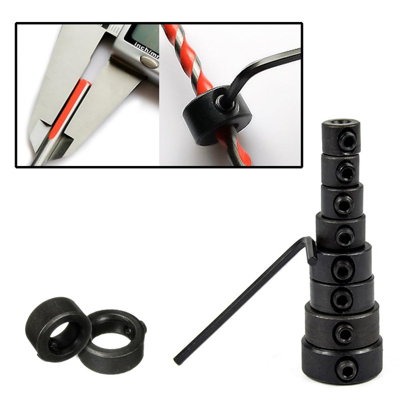 Zasvec Depth Limiter Adjusting Ring 16 Pieces Drill Depth Stop