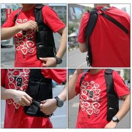 GALPADA Chest Bag for Men Travel Money Belt Under Clothes Hidden Underarm Shoulder Bag Travel Pouches