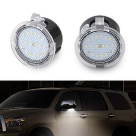 Gempro LED Side Mirror Lights Puddle Lamp Assembly for 2007-2020 Toyota Tundra, 2008-2020 Toyota Sequoia, 6000K White