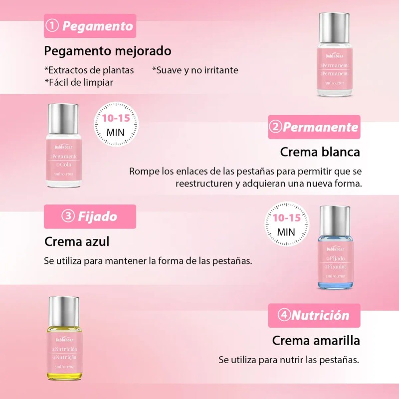 Kit De Pestañas Y Cejas Planchado Diseño Profesional Rizado