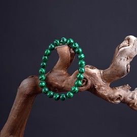 PZTIIY Crystal Bracelet - Natural Energy Crystal Bracelet for Men and Women (ZLY-Malachite)