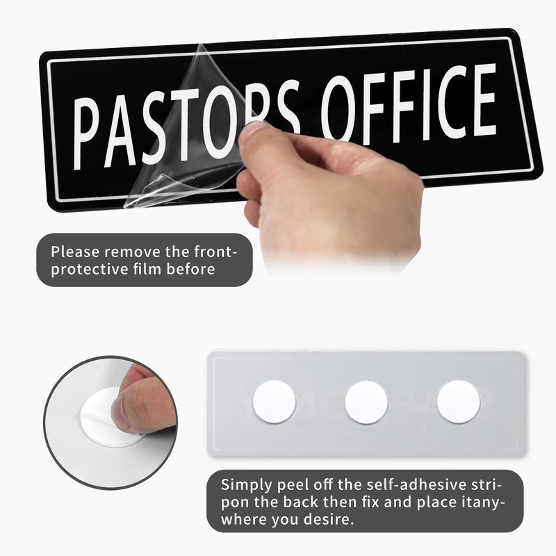 Pastors Office Acrylic Sign Door Wall Signage for Church House
