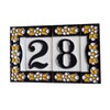 Spanish Flower Ceramic House Number Tiles 7.5cm x 3.5cm Filigree