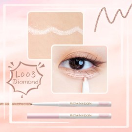 ROWNYEON L003 Diamond Color Teardrop Bag, Glitter, Teardrop Bag Liner, Eyeshadow, Concealer, Pencil Type, Eyeline, Plump