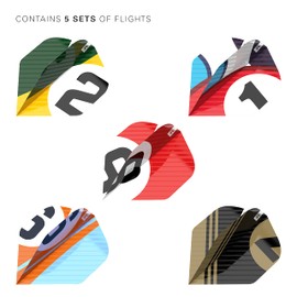 Target Darts Chicane Design 5 x Sets Multipack by Pro. Ultra No.2 Dart Flights - Total 15 Pieces