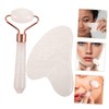 Baluue 1set Back Massaging Bar Natural Jade Roller for Facial