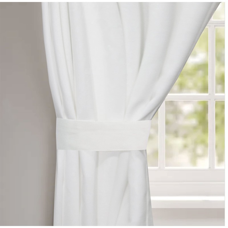 COTTON CRAFT White Curtain Window Panel Drapes - Set of