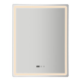 LED-Bathroom-Mirror-with-Lights,Display The Temperature and Time Bathroom Mirror with Light De-fogging, Wall Mounted Dimmable Anti-Fog Mirror for Washrooms,Toilets, Hotels, Apartments(27.56*35.43In)
