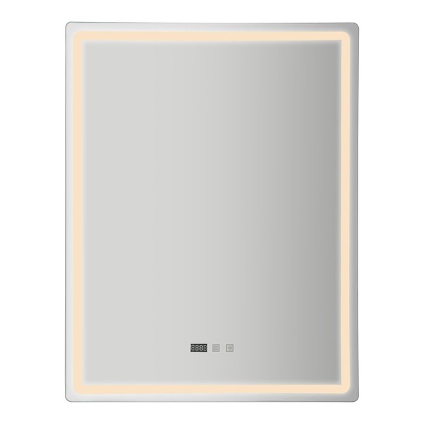 LED-Bathroom-Mirror-with-Lights,Display The Temperature and Time Bathroom Mirror with Light De-fogging,