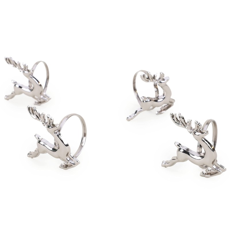 Christmas Concepts® Set of 4 Silver Napkin Rings – Luxury