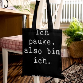 Mr. & Mrs. Panda Timpani Philosophy Tote Bag, Gift, Percussion, Bag, Classical Music, Jute Bag, Existential Joke, Timpani,, black