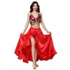 MUNAFIE - Falda larga de satén para mujer, Hot Red,