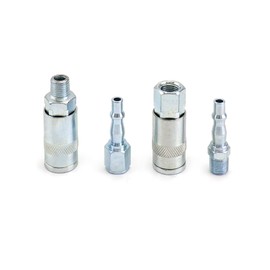 QWORK® 10Pcs Air Line Connectors 1/4" BSP, Couplings Connector Male Female and Male Fittings