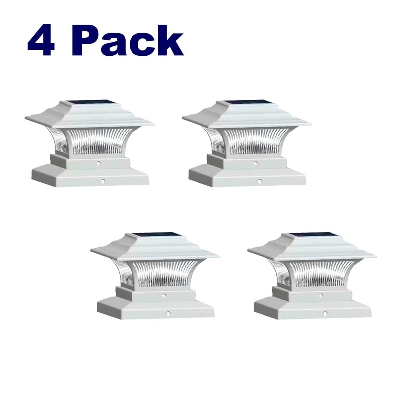 NINJAMO Outdoor LED Post Cap Solar Powered Cap Weather Resistant