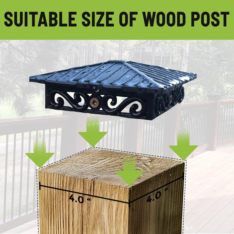 FENCE & DECK RITE Decorative Post Caps for True 4x4