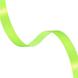 Solid Color Neon Green Satin Ribbon, 3/8 Inches x 25 Yards Fabric Satin Ribbon for Gift Wrapping, Crafts, Hair Bows Making, Wreath, Wedding Party Decoration and Other Sewing Projects