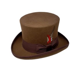 100% Wool Felt Top Hats Victorian Style Made Hatter 6" Tall Gentlemen Magic Hats (XL, Black)