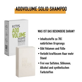 KMS ADDVOLUME Solid Shampoo Bar for Fine Hair, 75 g