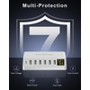 USB Charger 60W 7-Port USB Desktop Charger with LED Screen,