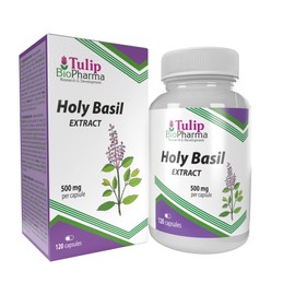 Tulsi Holy Basil 5000mg Equivalent (500mg of 10:1 Extract) 120 Capsules, 3rd Party Lab Tested, High Strength, No Fillers or Bulkers, Gluten, GMO Free
