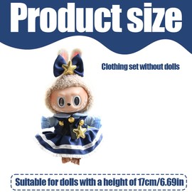 IKOPFLN 1 Set Kaninchen Officer Kleid + Kopfbedeckung, Puppenkleidung für 17cm Stoffpuppe, Puppe nicht enthalten