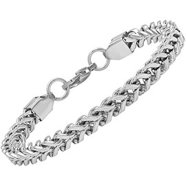 THE MEN THING TWIN TOUGH - Pure Stainless Steel Italian trending Style, double-layer thick Bracelet 8 inch with Lobster Claw Buckle for Men & Boy (5mm)