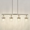LMS 4-Light Brushed Nickel Island Chandelier Lights for Kitchen, Mid