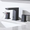 VCCUCINE Black Waterfall Bathroom Faucet 8 Inch Widespread Bathroom Sink