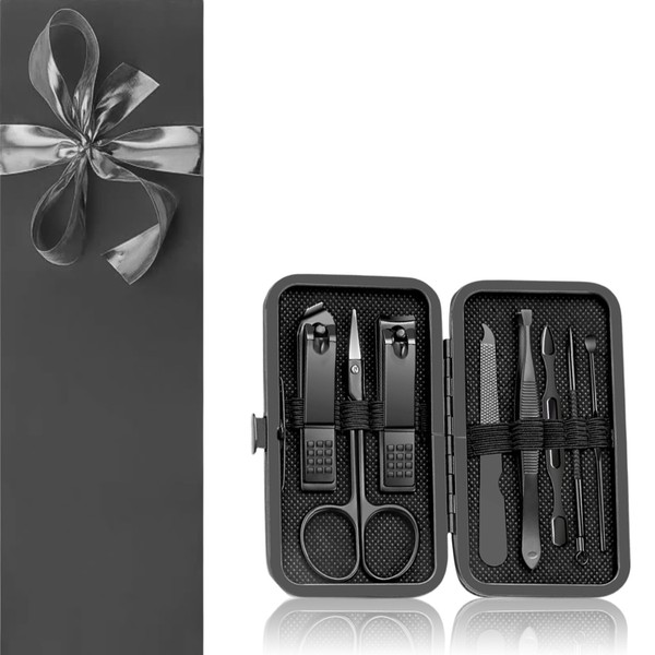 Maniküre-Set, 8-in-1, Edelstahl, eingewachsener Zehennagelknipser, Pflegewerkzeug, Pediküre-Set, tragbares Reise-Pflegeset für