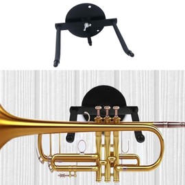 TUOREN Trumpet Hanger Wall Mount Stand Metal Trumpet Instrument Wall Mounted Rack Holder for Piccolo Pocket Trumpet Standard Trumpet Display Accessories Round Mount