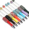 【P160】5pcs Beadable Pens in Solid Colors with Rhinestones and Flatback