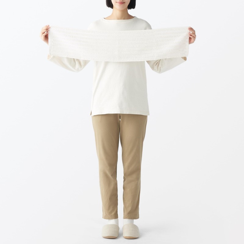 Muji 84013829 Silk Blend Pile Body Towel, Approx. 7.1 x