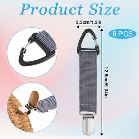 6 PCS Hat Clip for Travel on Bag,Elastic Hat Holder Hands Free Travel Hats Clip Quick Access & Removal Hats Holder Bag Accessory for Traveling Bags Backpacks Purses Luggage Outdoor Traveling Accessory