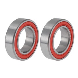 ACROPIX Bearings 15267-2RS Ball Bearings Double Seal 15x26x7mm Red Silver Tone Deep Groove Ball Bearings Pack of 2
