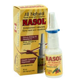 Nasol Nasal Sinus Spray 1oz/30 ml - Relief from Sinus Pressure, Headaches, Nasal and Sinus Congestion; Relief Begins Almost Instantly!