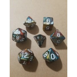 Unbranded Polyhedral Gaming 7Pc Dice Set Color Swirl; DnD, Roleplaying, FREE SHIPPING